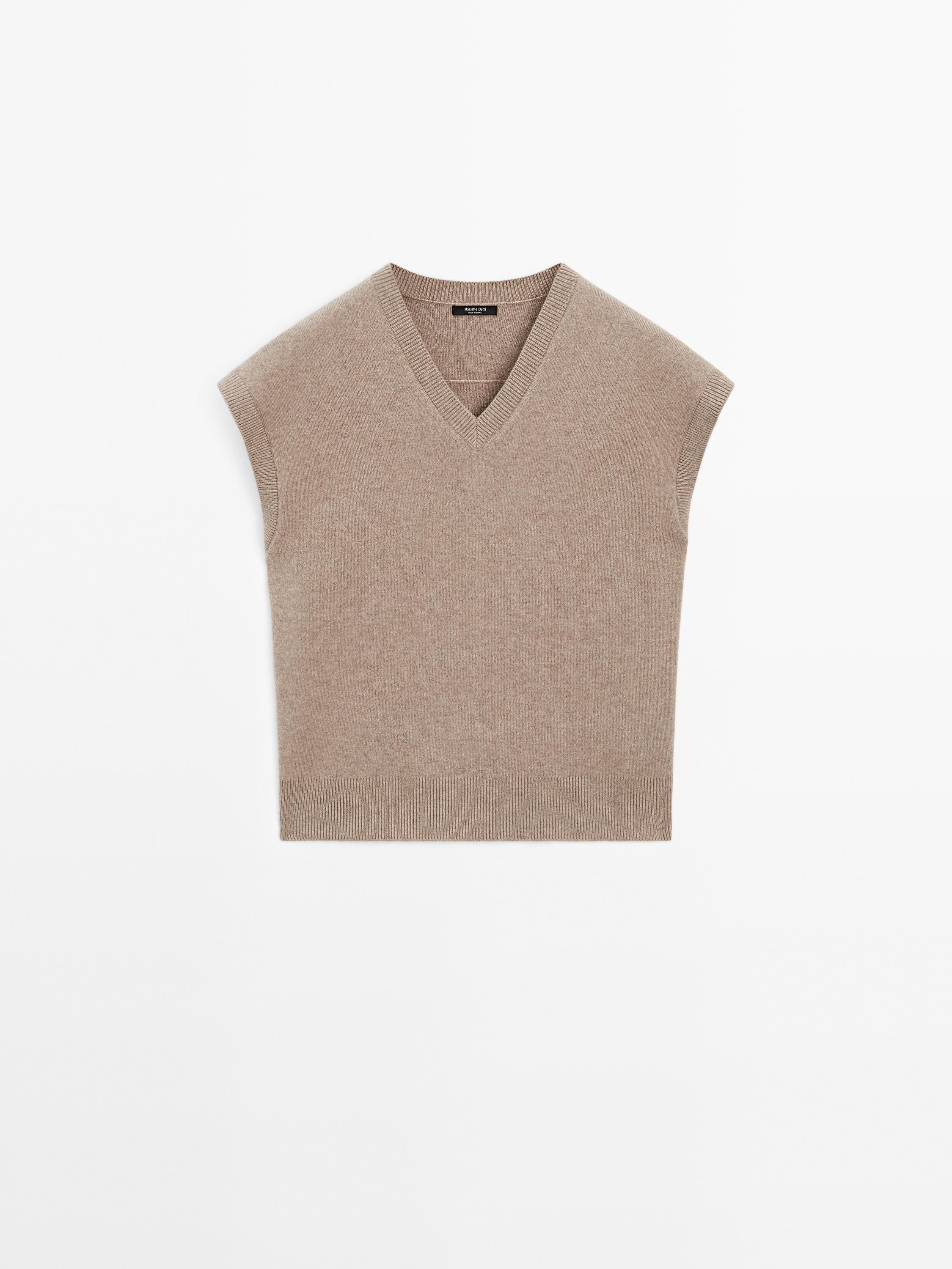 Wool blend knit vest